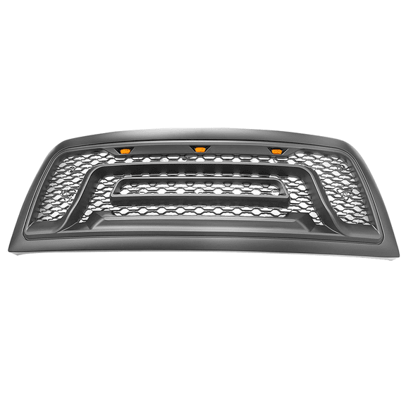 IKON MOTORSPORTS, Grille Compatible With 2010-2018 Dodge Ram 2500 3500, Mesh Upper Grill Shell with Signal