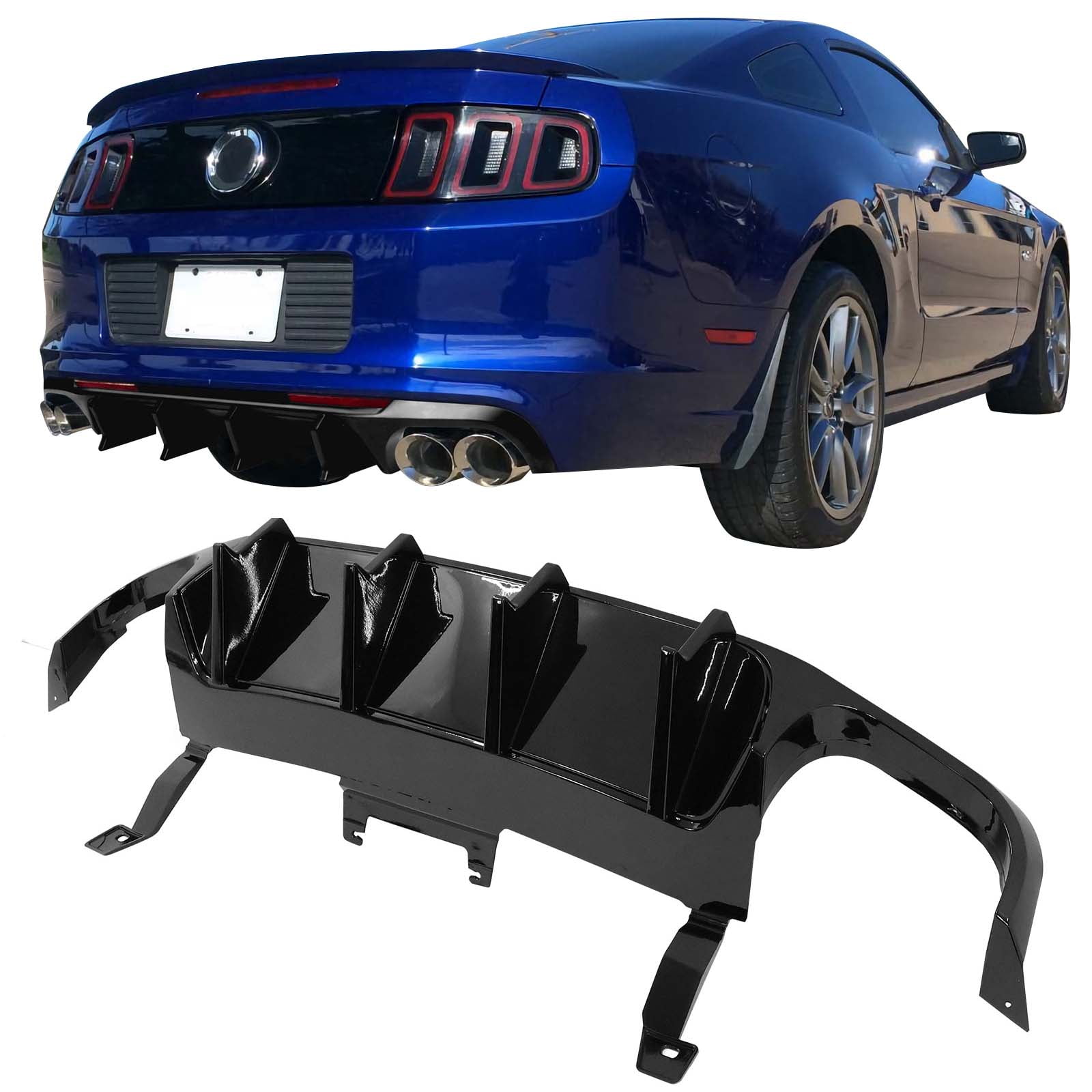 IKON MOTORSPORTS, Rear Diffuser Bumper Lip Compatible With 2013-2014 ...