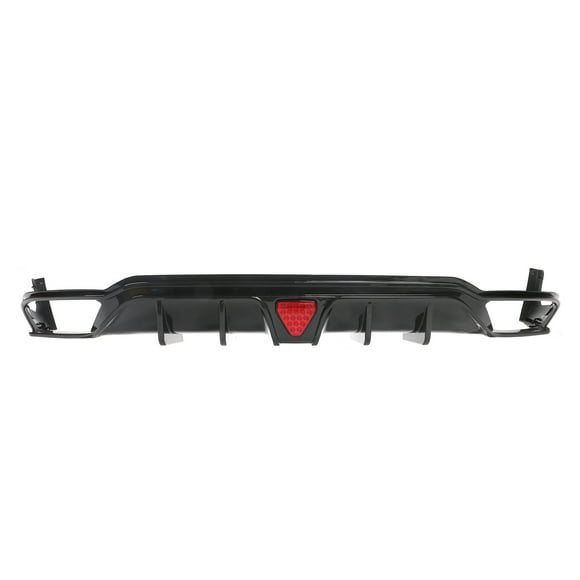 Ikon Motorsports Rear Aprons Compatible With 2022-2024 Honda Civic Sport Touring Hatchback, Carbon Fiber Print PP Added On Rear Bumper Lip Splitter Diffuser Canards Pair 3PCS