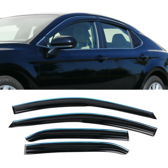 IKON MOTORSPORTS, Window Visor Compatible With 2018-2022 Toyota Camry Vent Sun Shade Rain Guards Side Window Deflectors