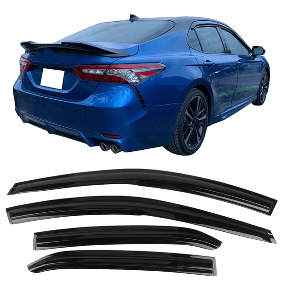 IKON MOTORSPORTS, Window Visor Compatible With 2018-2022 Toyota Camry Vent Sun Shade Rain Guards Side Window Deflectors