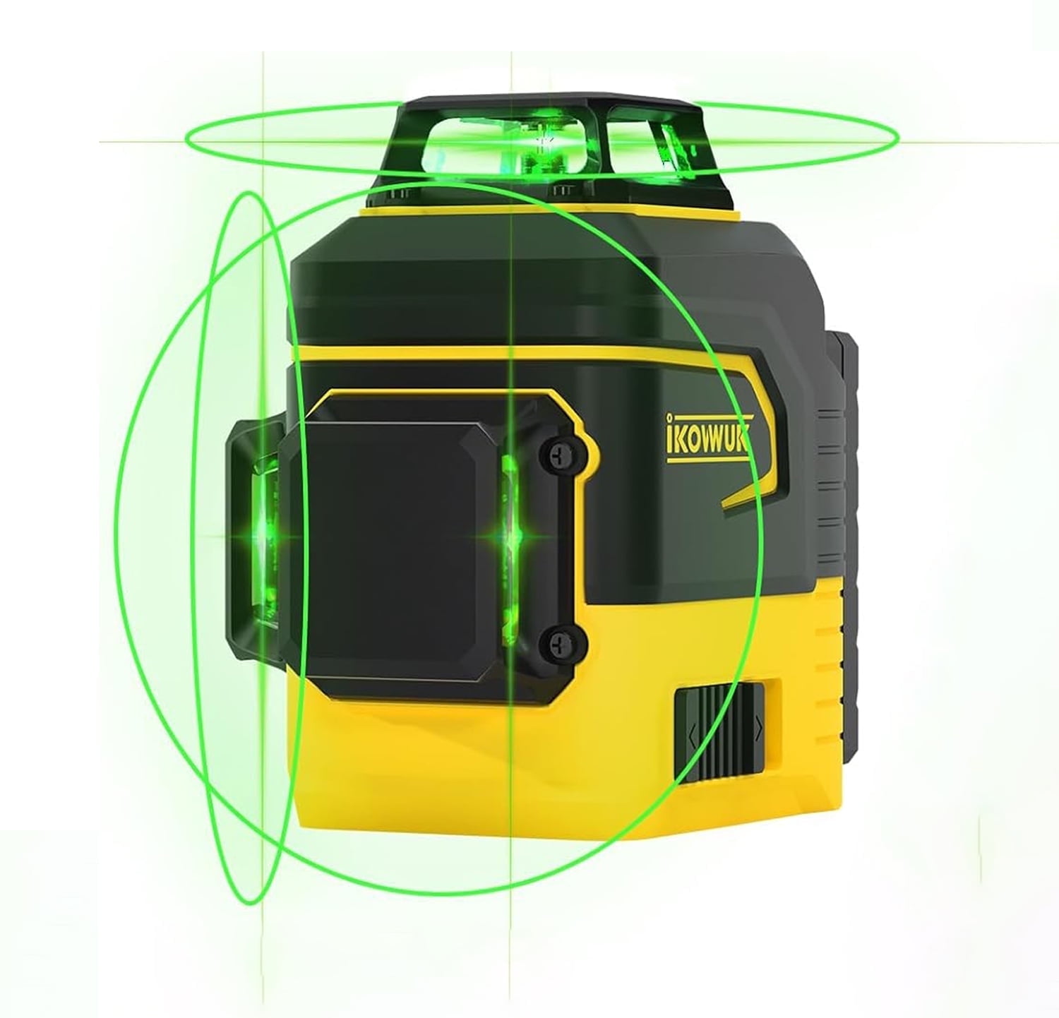 3x360° Green Laser Level, Self-Leveling 12-Line Laser Tool, Includes 2x 3000mAh Rechargeable Batteries & Type-C Charging, Carry Pouch