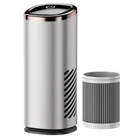 IKPYTREE Mini Portable Car Air Purifier with HEPA Filter and Aroma Box, 3-Speed USB Fan Air Circulator for Vehicle Home Office, Silver