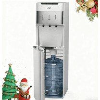 IKT Water Cooler Bottom Load Self Cleaning for 3 or 5 Gallons，3 Temperatures (Cold/Hot/Warm) with Child Lock,for Home & Office,Silver