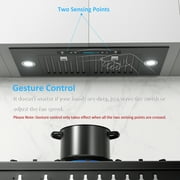IKTCH 28 inch Black Built-in/Insert Range Hoods, 900 CFM Ducted/Ductless Stainless Steel Kitchen Vent Hood with 4 Speed Gesture Sensing&Touch Control Panel