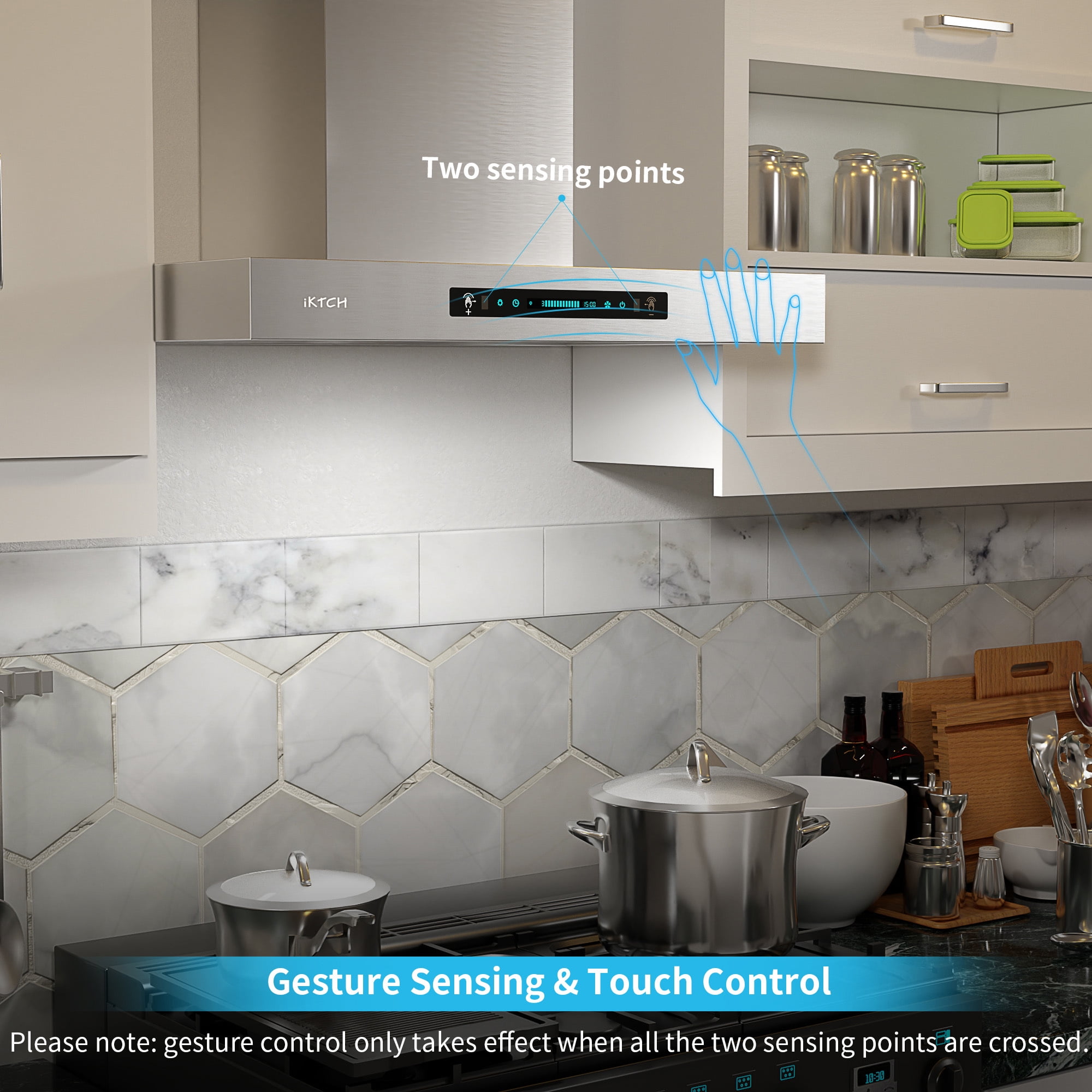 IKTCH 30"Wall Mount Range Hood, 900 CFM Ducted/Ductless Range Hood with