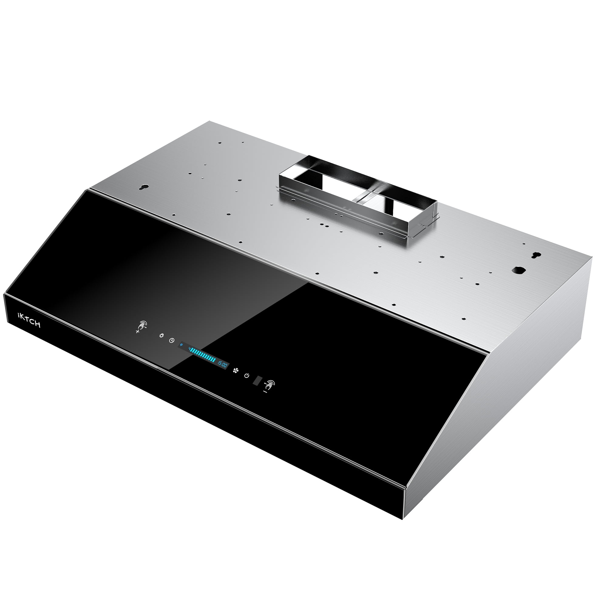 IKTCH 36"Under Range Hoods, 900 CFM Ducted Vent Hood with 4 Speed Fan, Black Stainless