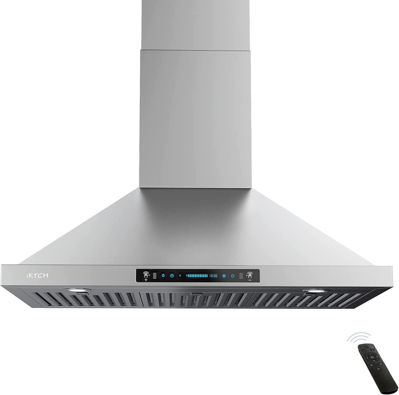 IKTCH 36 inch Wall Mount Range Hoods 900 CFM Ducted/Ductless Convertible,  Kitchen Chimney Vent Stainless Steel with Gesture Sensing u0026 Touch Control  Switch Panel, 2 Pcs Adjustable Lights(IKP02-36) - Walmart.com