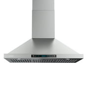 IKTCH 36 inch Wall Mount Range Hoods 900 CFM Ducted/Ductless Convertible, Kitchen Chimney Vent Stainless Steel with Gesture Sensing & Touch Control Switch Panel, 2 Pcs Adjustable Lights(IKP02-36)