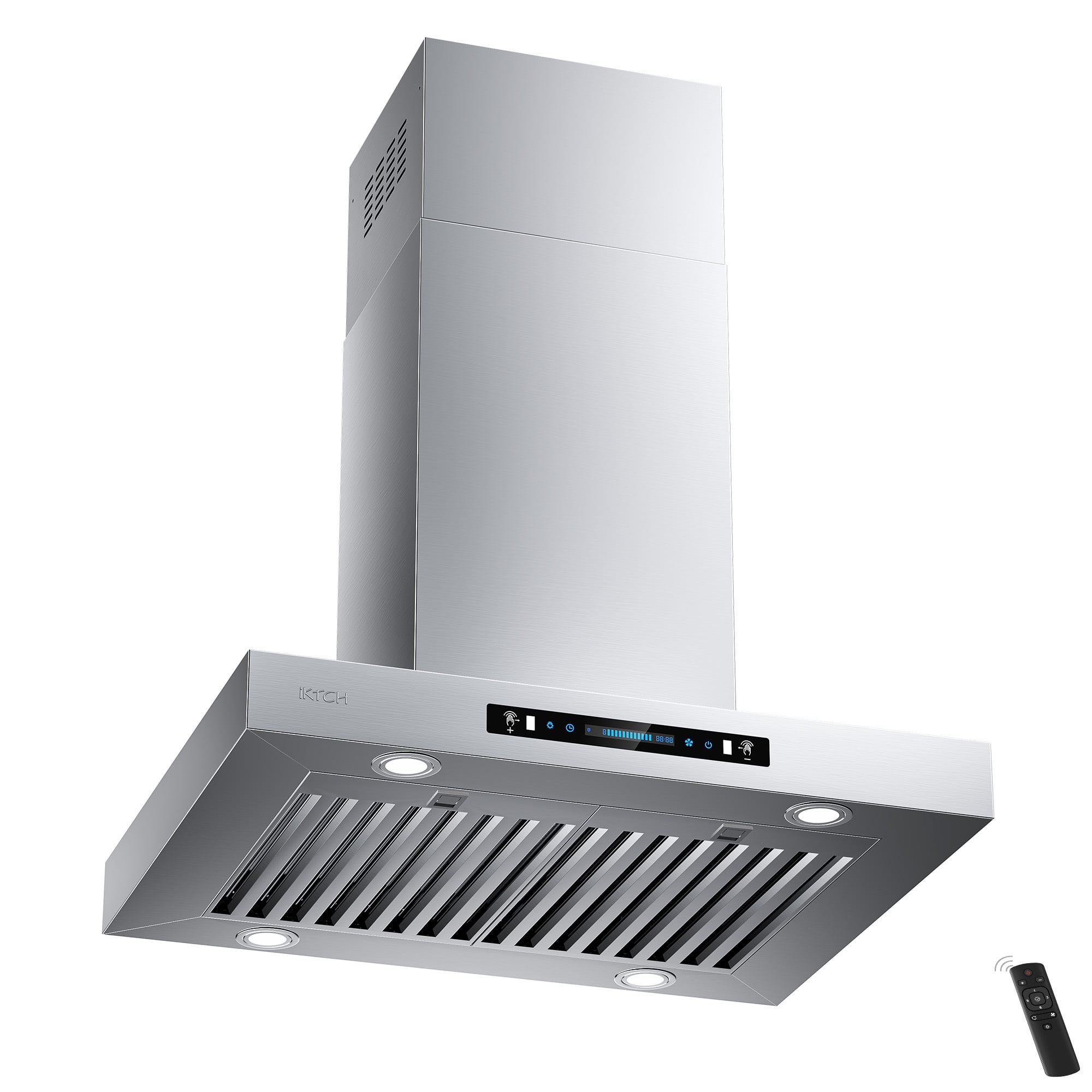 IKTCH 36" Island Range Hood, 900 CFM, Stainless Steel w/ 4 Speed Fan