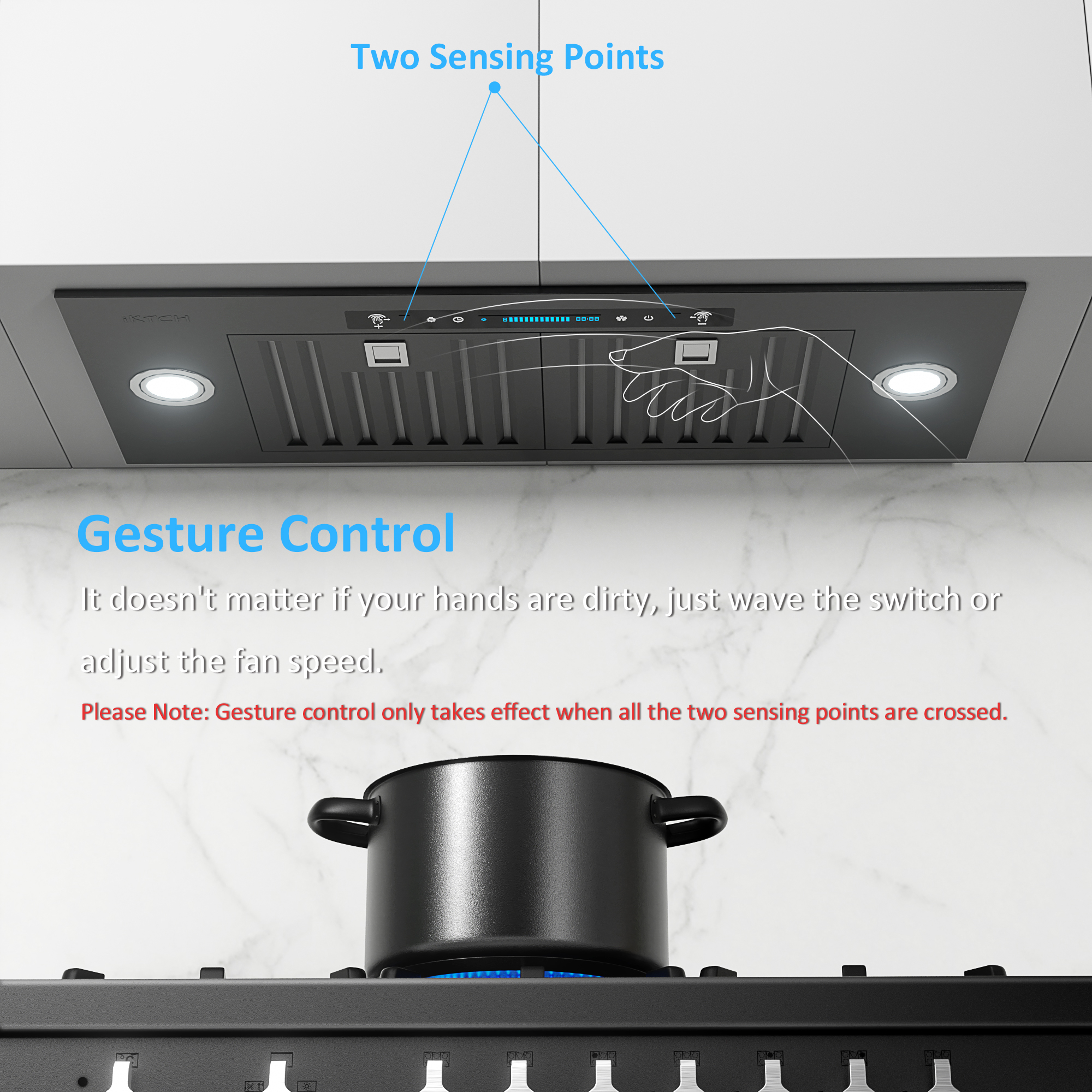 IKTCH 36"Under Range Hoods, 900 CFM Ducted Vent Hood with 4