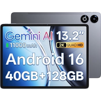 SHARECLOUD 13 inch Tablet, Android 16 Tablet, 40GB RAM+128GB ROM/1TB Expand, T7300 Octa-Core, 11000mAh, Gray