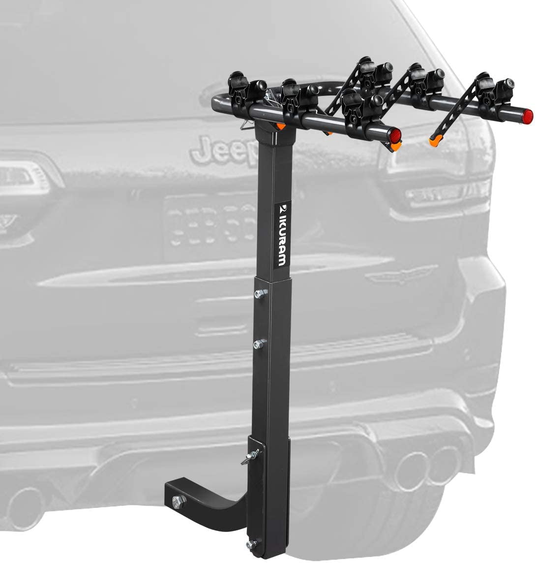 IKURAM 3 Bike Rack Bicycle Carrier Racks Hitch Mount Double Foldable Rack for Cars Trucks SUV s and minivans with a 2 Hitch Receiver