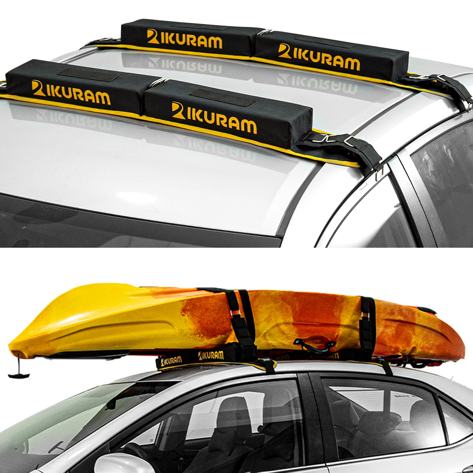 Vexplo Soft Kayak Roof Rack for Car Kayak Surfboard Roof Rack, Removable  Car Canoe SUP Ladders Carrier Rack with Sturdy Tie Down Systems