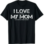 IL OVE ITWHEN MYMOM LETS ME PLAY VID EO GAMES Alphabet volleyball printed loose casual crew neck short-sleeved T-shirt