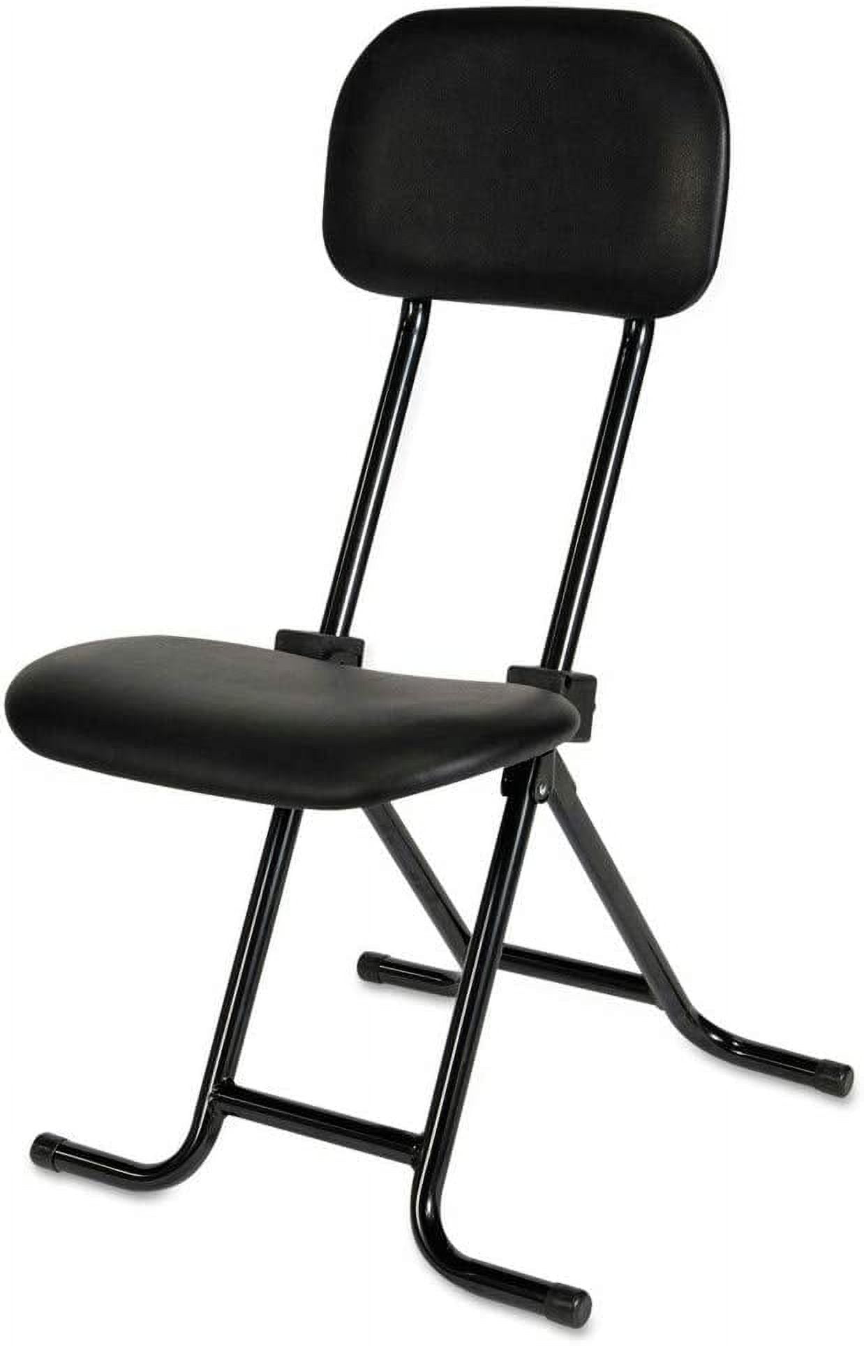 Black Adjustable Height Ergonomic Folding Stool with Footring