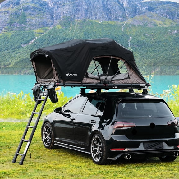 ILANDER Rooftop Tent, Hard Shell, SUV & Truck Camping, Foldable Rooftop Tent with Ladder, Waterproof & UV-Resistant 1-2 Person, 1.2M