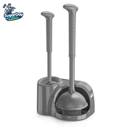 SUGARDAY Toilet Bowl Brush and Plunger Set with Caddy for Bathroom Toilet Brush and Holder Plunger Combo, Grey