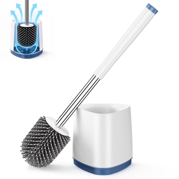 DSOOLO Toilet Brush Cleaner and Holder Set Toilet Bowl Brush and Caddy Bathroom Scrubber with Holder