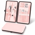 thumbnail image 1 of ILAVYO 18Pcs Manicure Set, Stainless Steel Nail Care Kit with Nail Clippers, Grooming Tools and Travel Case, Peach Pink, 1 of 7
