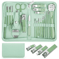 thumbnail image 1 of ILAVYO 22pcs Manicure Set, Stainless Steel Nail Clippers with Leather Case, Portable Travel Grooming Pedicure Kit for Women and Men, 1 of 7