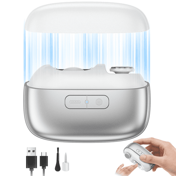 ILAVYO Electric Nail Clippers & Polisher with LED Light, Dual Speed, Rechargeable Nail Trimmer with Debris Storage & Magnetic Cover, for Seniors, Adults(White)