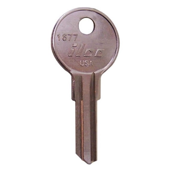 Kaba Ilco Corp. E-Z-Go Key Blank 1677 - Brass, Nickel Finish - 10 Pack