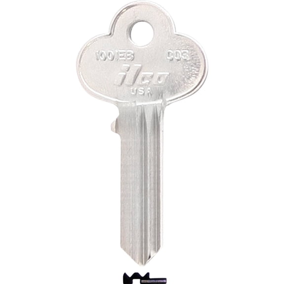 Kaba Ilco Corp. File Cabinet Key CO3/1001EB - Nickel Plated - 10 Pack