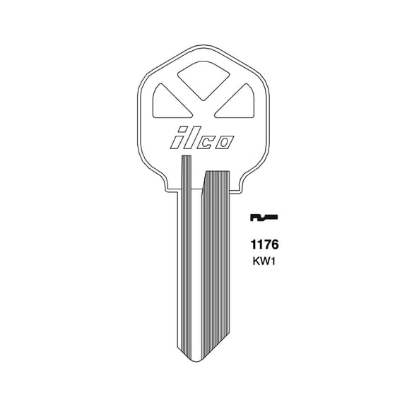 ILCO Fits for Kwikset Commercial Residencial Key Blank KW1 BR -KWI-1KE (250 Pack)