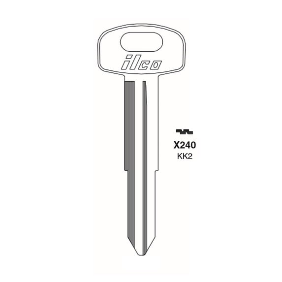 ILCO Replacement Uncut Key Blank for Kia - KK2 - X240 - KI-2D (10 Pack ...