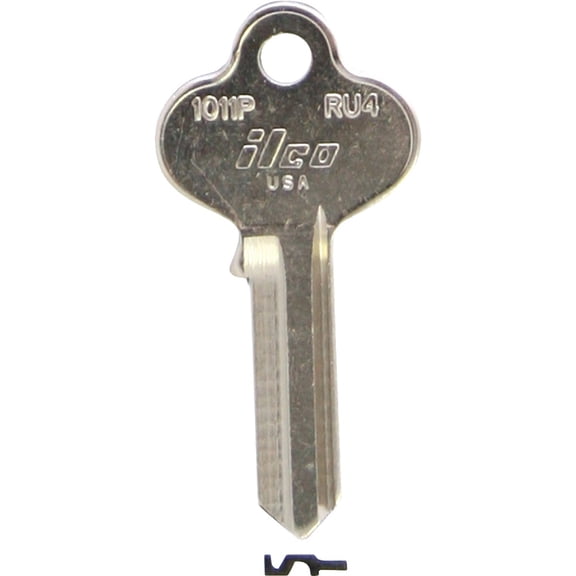 Kaba Ilco Corp. File Cabinet Key RU4/1011P - Nickel-Plated - 10-Pack