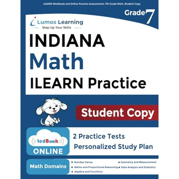 Pre-Owned ILEARN Workbook and Online Practice Assessments: 7th Grade Math, Student Copy: Indiana Learning Evaluation Assessment Readiness Network Study Guide Paperback