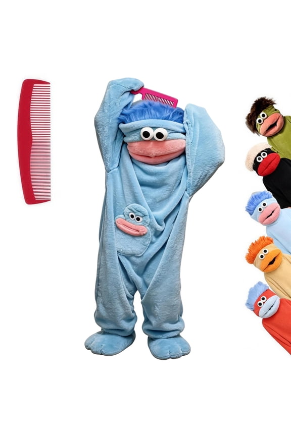 ILHHTCN Big Mouth Monster Onesie with Comb for Kids Adult, Funny Cozy Hooded Plush One Piece Loungewear Animal Pajamas Jumpsuit, Novelty Soft Pjs for Family Party Sleepwear