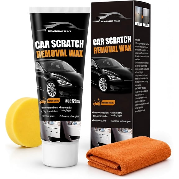 ILHHTCN Car Scratch Remover for Deep Scratches, Auto Paint Scratch Repair Kit with Buffing Wax, Swirl Remover & Scuff Repair Car Polishing Compound Paste Safe for All Vehicles Colors & Clear Coats