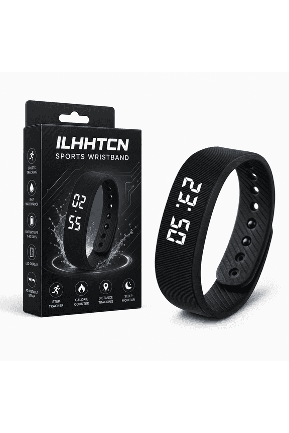 ILHHTCN Vibrating Alarm Wristband for Heavy Sleepers, 40-Day Battery Life Waterproof Silent Shock Wake Up Bracelet with USB Charging, Noiseless Vibration Clock for Students, Couples, Sports & Deep Sl