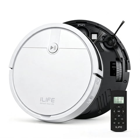 ILIFE V2 Robot Vacuum Cleaner for Carpet 120 Mins Runtime, Powerful Suction, Ideal for Pet Hair and Hard Floors, Ultra-Slim Robot Vacuum