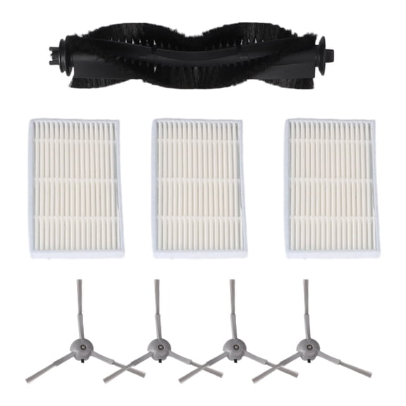For ILIFE V20 for Vyzzle D10 For Laresar L10/ For Lydsto R1D Edge, For Roidmi Eve, Rook-S Vacuum Replacement Kit Main Brush, Side Brushes & Filter Set, Nylon+Plastic+Filter Paper