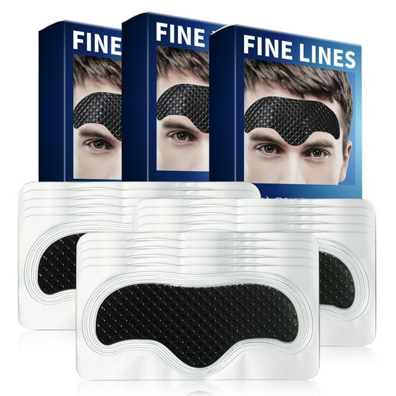 ILISYA 15 PCS Moisturizing Forehead Wrinkle Patches For Hydration, Black Anti Wrinkle Patches for Face Overnight, Skin Hydrogel Patches For Forehead Treatment Skin Care, 3Boxes