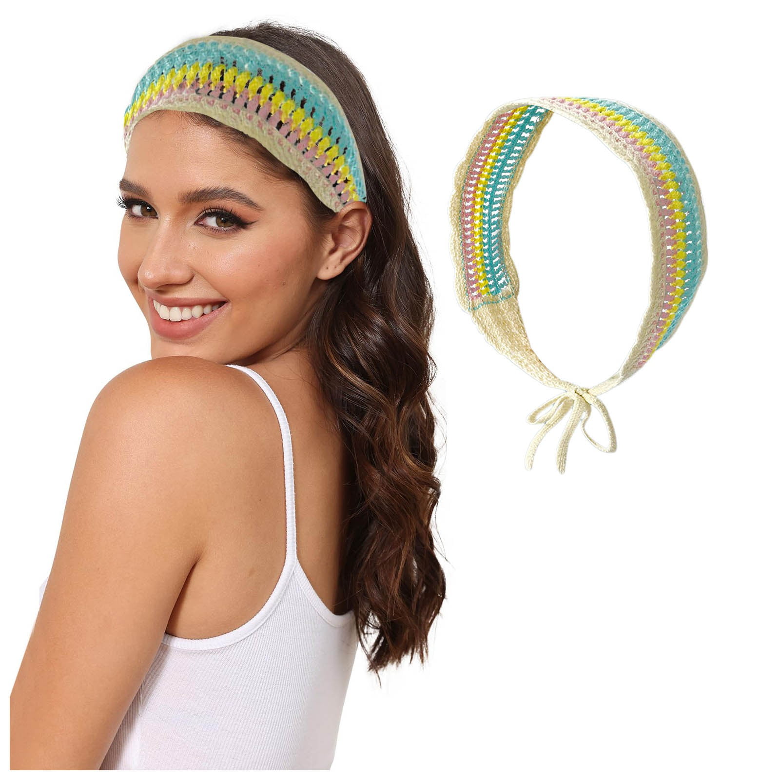ILJNDTGBE Headbands For Women Hippie Headband Bandana Tie Back Knit