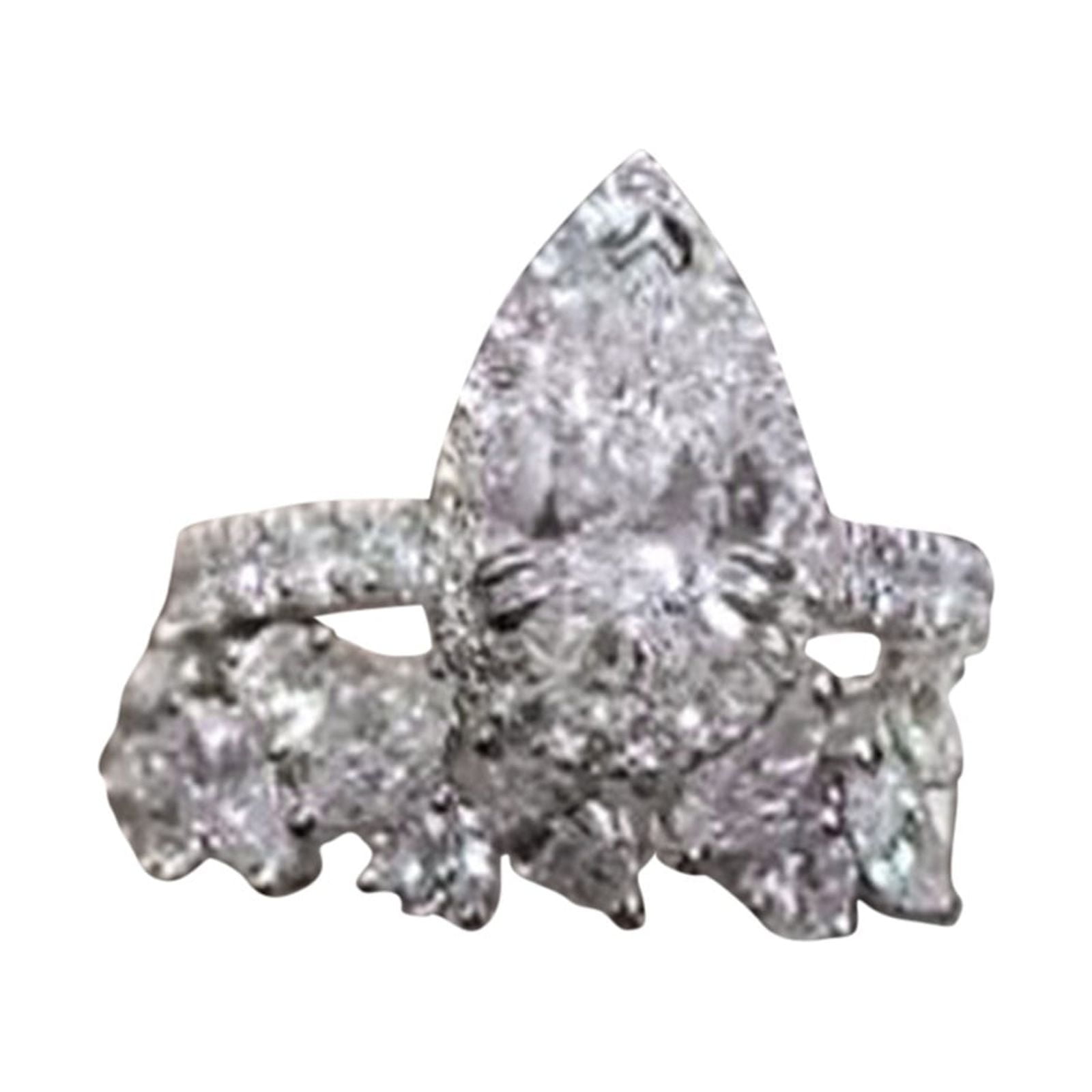 ILJNDTGBE Silver Promise Rings Delicate Design Knot Set Diamond Fashion