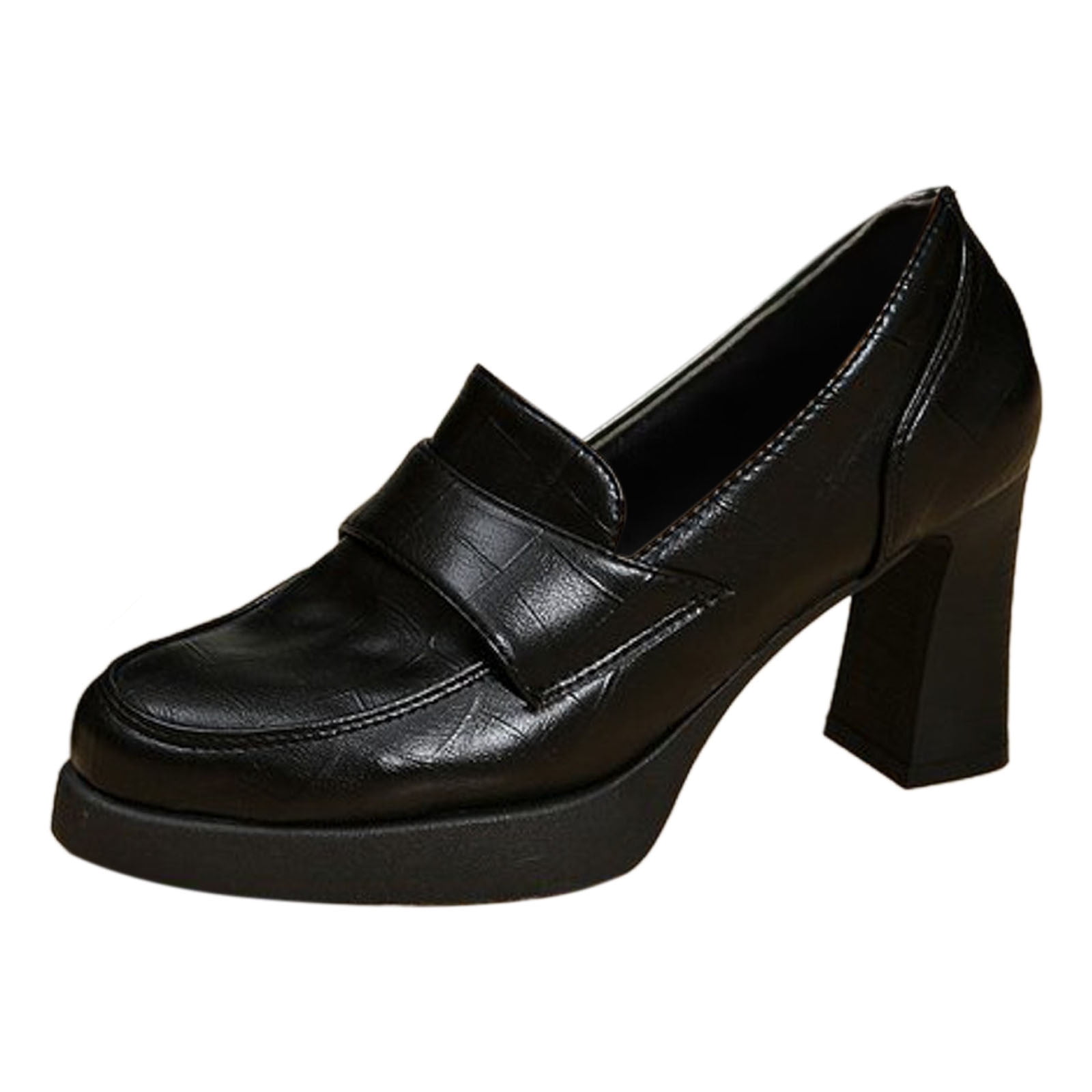 ILJNDTGBE Womens Low Block Heels Pumps Comfortable Slip on Heeled Loafers Dress Work Shoes for Office Business Walmart