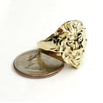 thumbnail image 1 of New 10k yellow gold lion head zodiac Leo men's Ring diamond cut jewelry Size 9.5, 1 of 12
