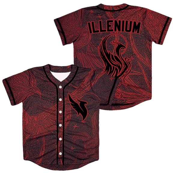 ILLENIUM 3D Print Concert Site Streetwear Harajuku Thin button Baseball uniform Baseball J