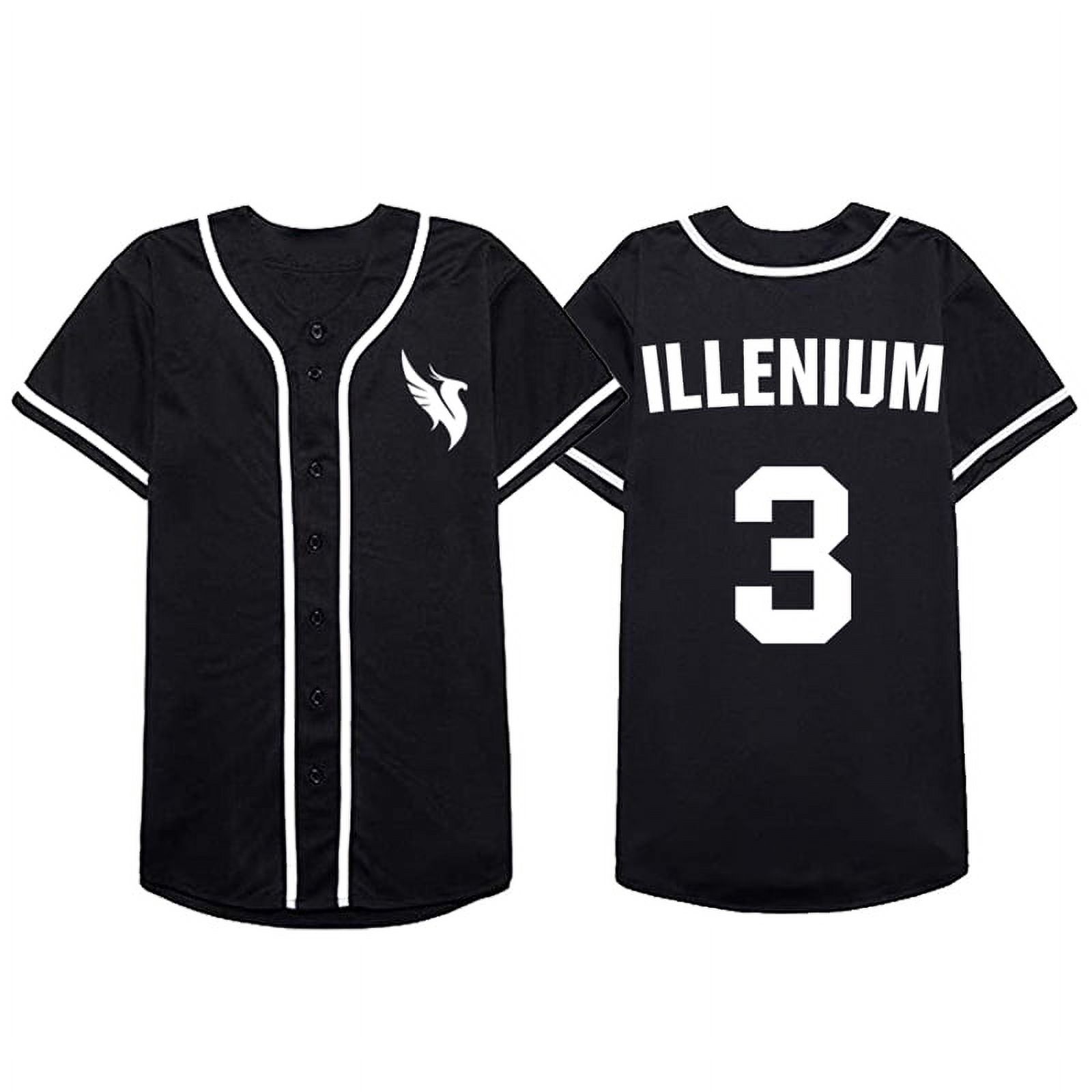 ILLENIUM Black And White Customized Thin button Baseball Uniform Men