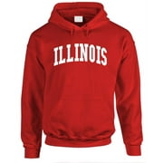 ILLINOIS - united states usa patriot - Fleece Pullover Hoodie, Red, Large