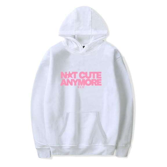 ILLIT Not cute anymore Hooded Drawstring Pocket Sweatshirt Men/women kpop fans Pullover