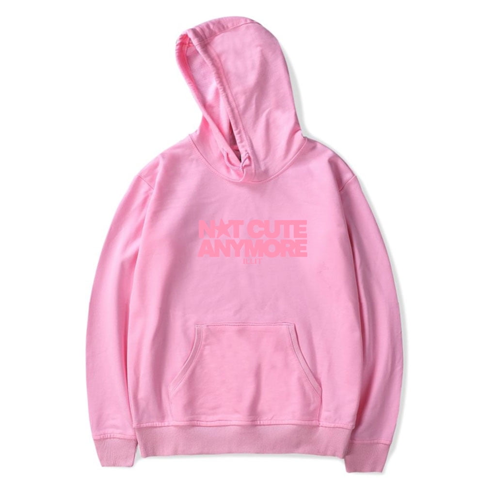 ILLIT merch Not cute anymore Hooded Drawstring Pocket Sweatshirt