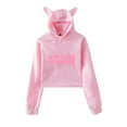 thumbnail image 1 of ILLIT merch Not cute anymore  Hooded kawaii cat ear drawstring  sweatshirt men/women fashion  pullovers, 1 of 6