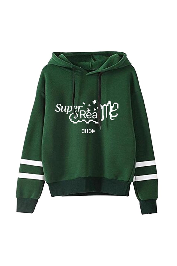 ILLIT merch Super Real Me hooded drawstring pocketless sweatshirt men/women kpop pullover