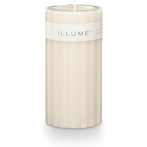 ILLUME Medium Fragranced Pillar Candle, Winter White
